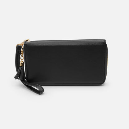 Portefeuille noir avec pampille en PU - BG251W056BK