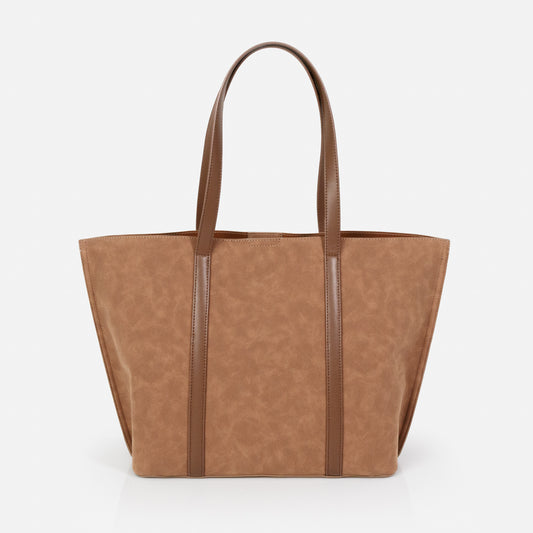 Light brown suede effect handbag - BG253B007BR