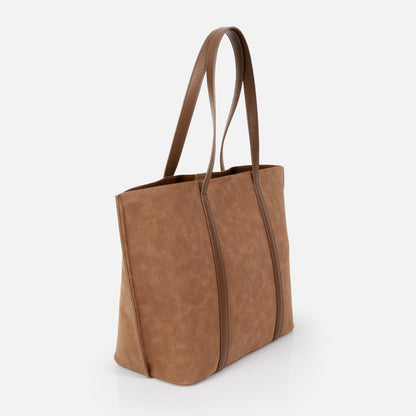 Light brown suede effect handbag - BG253B007BR