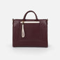 BG253B008BU - Burgundy pebbled PU handbag & removable ivory pouch