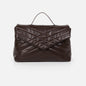 Dark brown quilted PU crossbody handbag - BG253B011BR