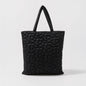 Black Quilted Floral Tote Bag