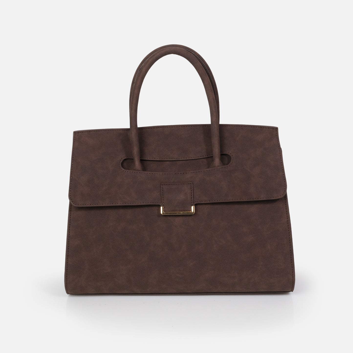 BG253B025BU - Dark brown suede effect handbag