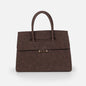 BG253B025BU - Dark brown suede effect handbag