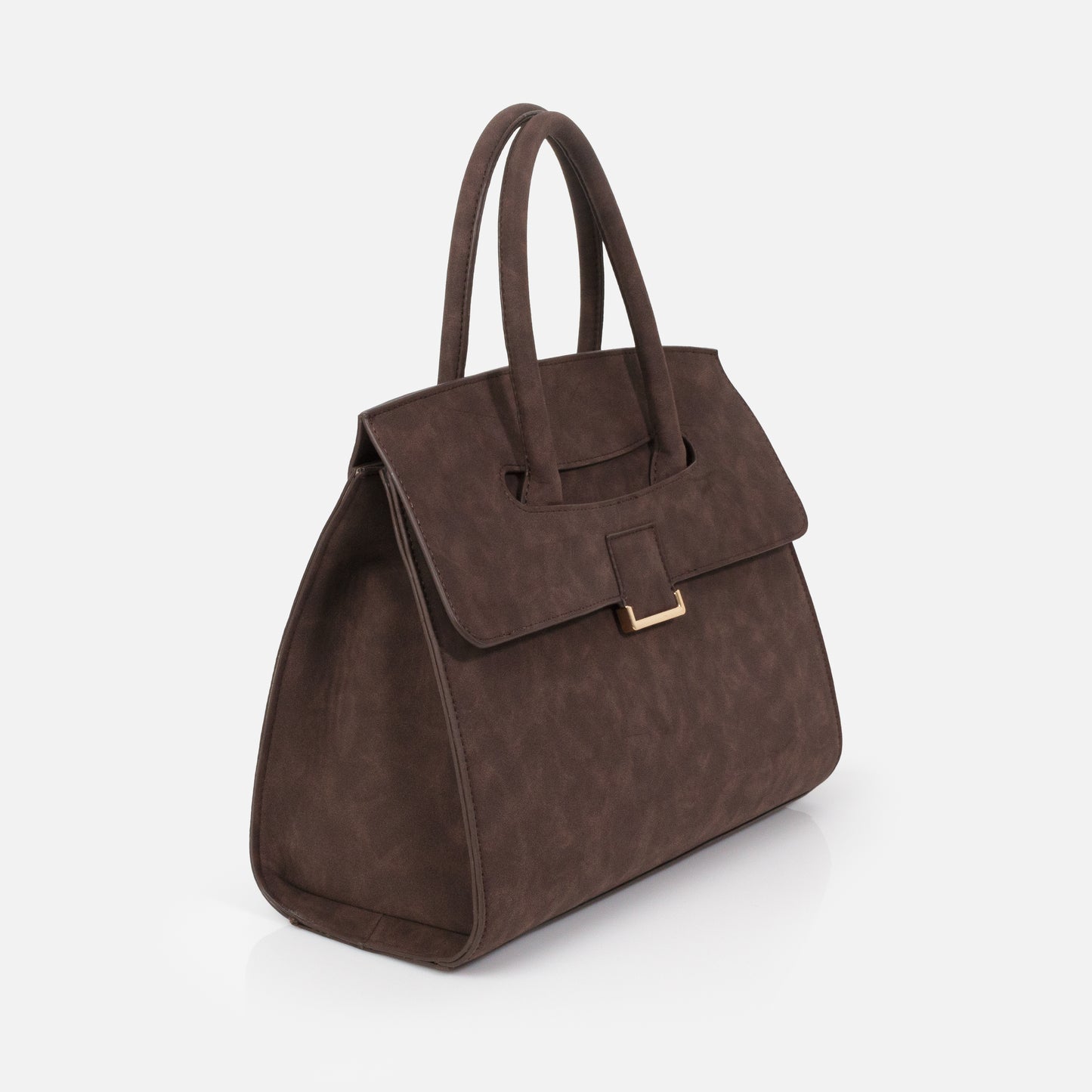 BG253B025BU - Dark brown suede effect handbag