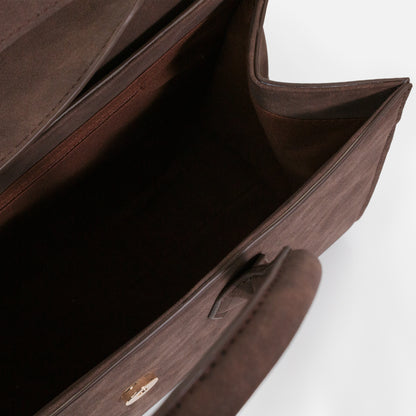 BG253B025BU - Dark brown suede effect handbag