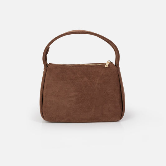 Light brown smooth suede handbag - BG253B027BR