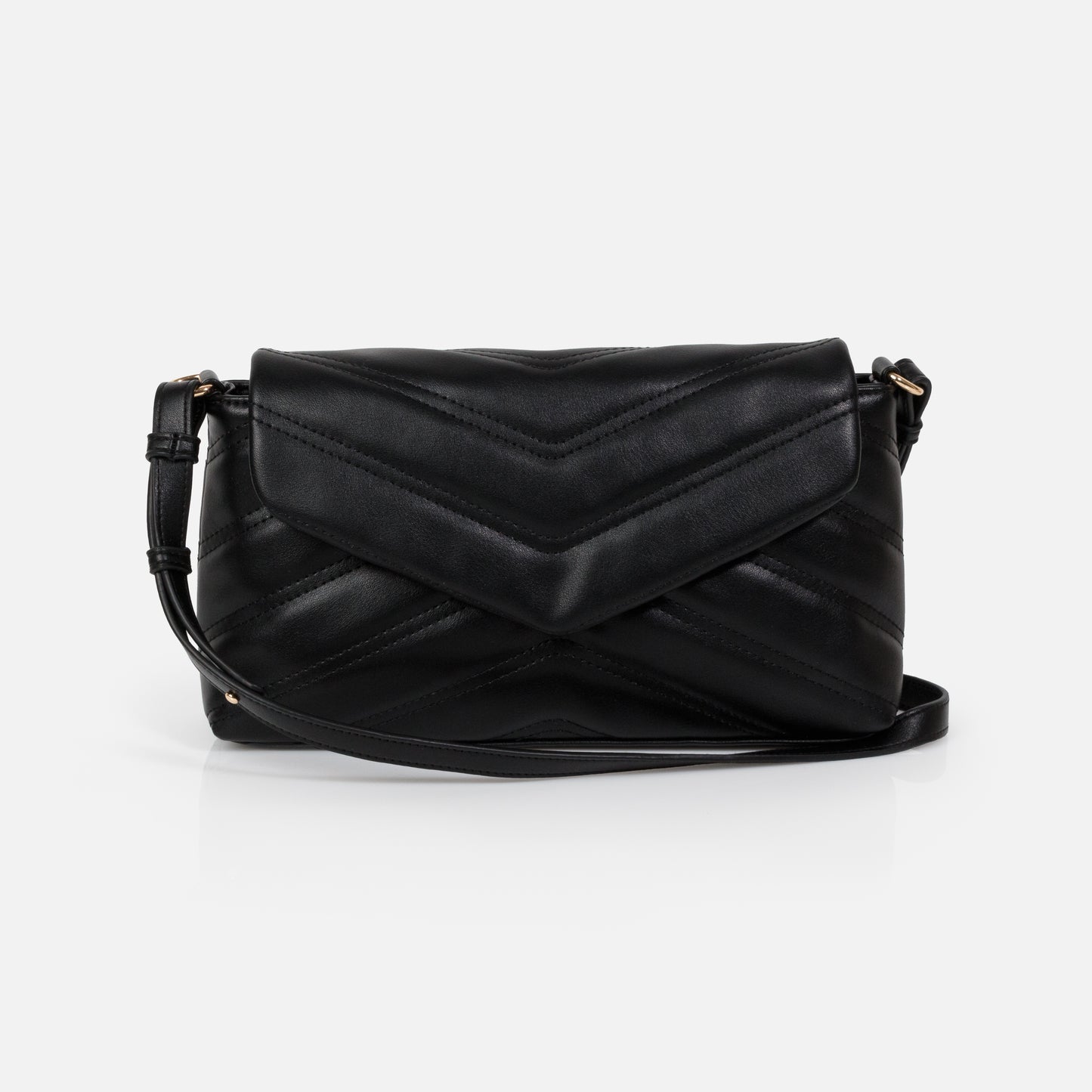 Black quilted PU crossbody handbag - BG253B031BK