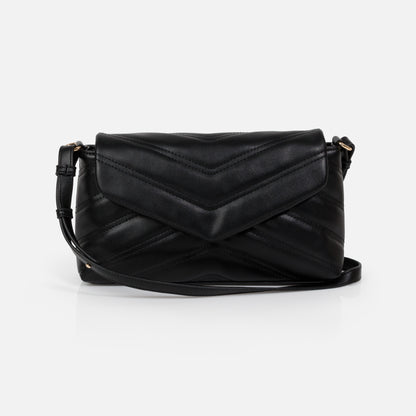 Black quilted PU crossbody handbag - BG253B031BK