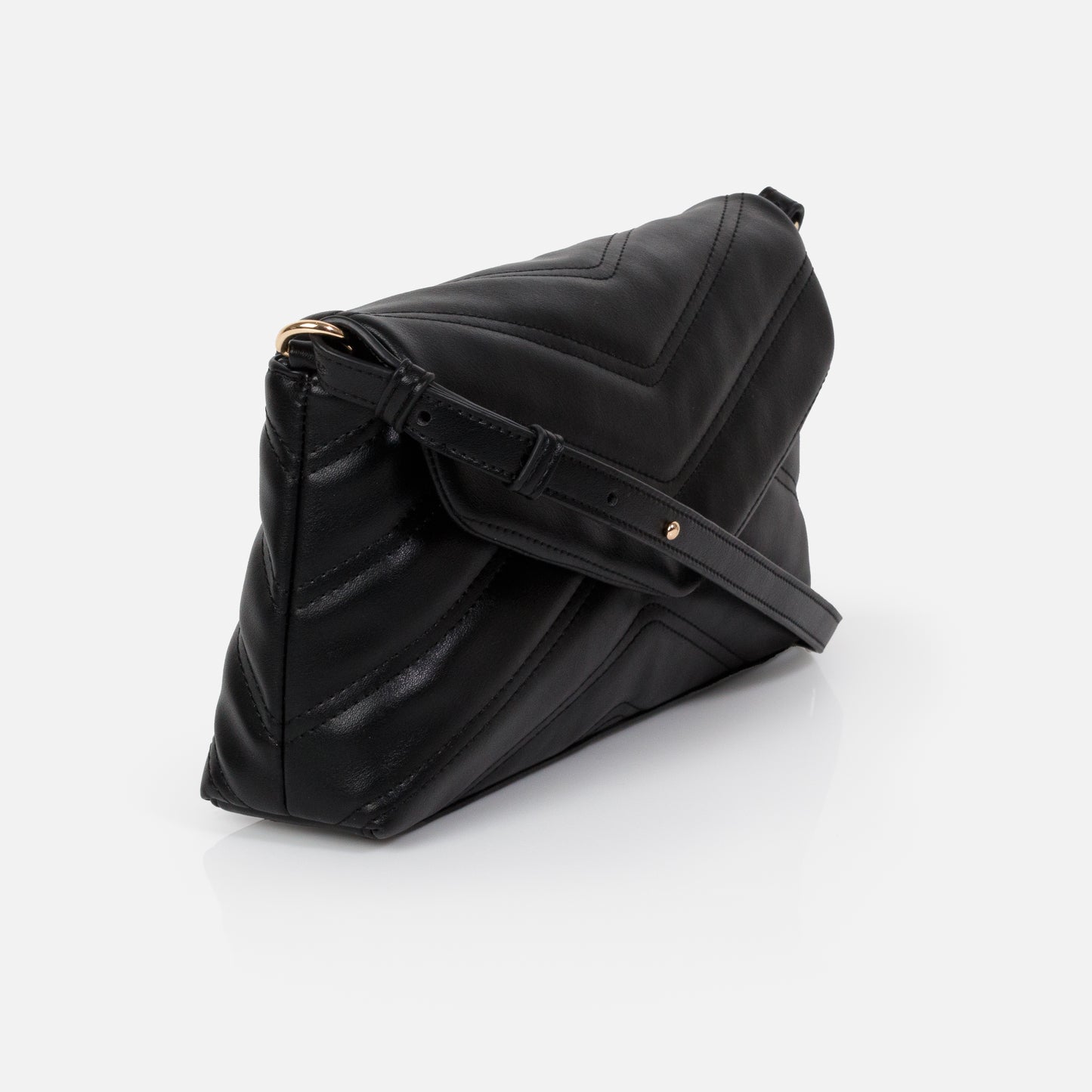 Black quilted PU crossbody handbag - BG253B031BK