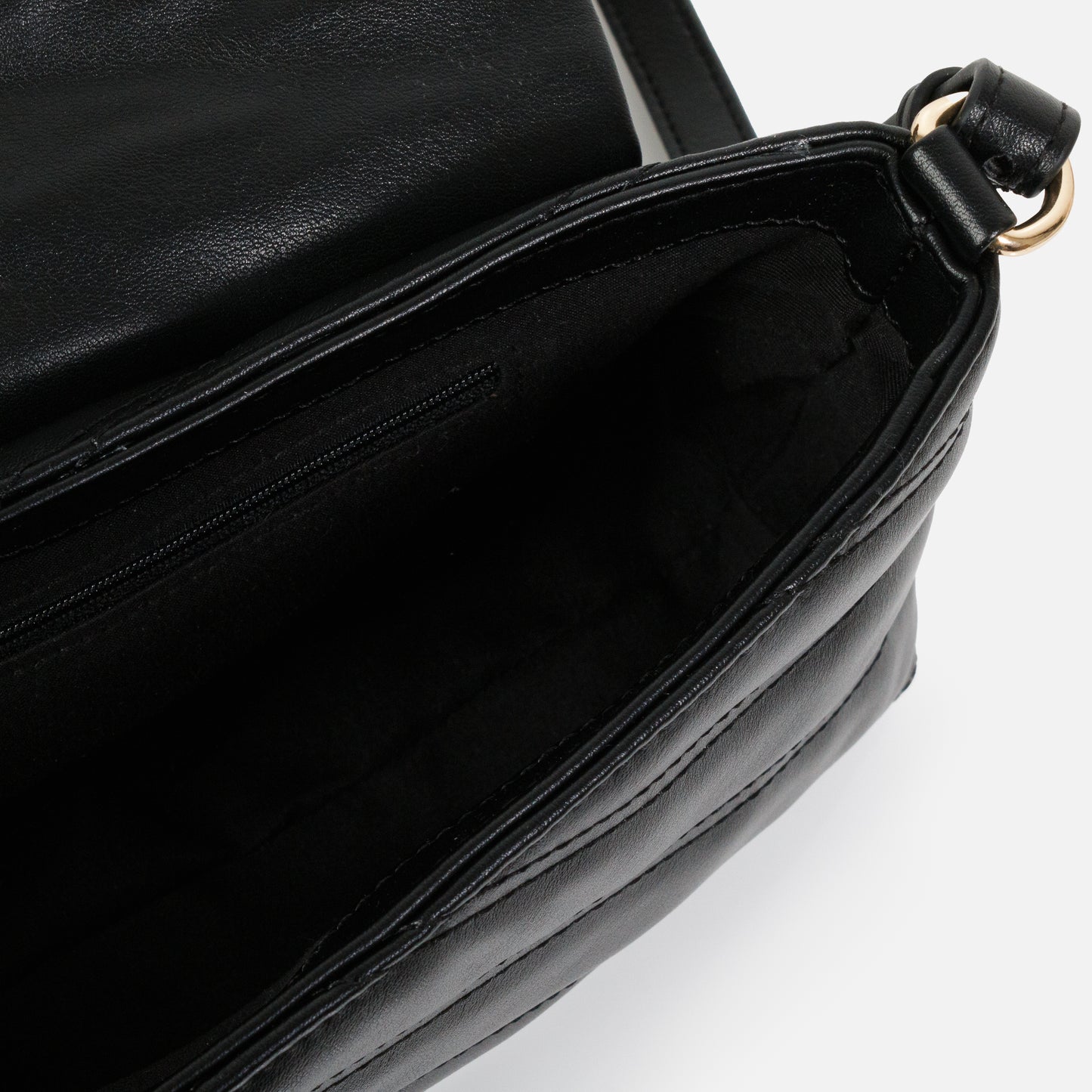 Black quilted PU crossbody handbag - BG253B031BK