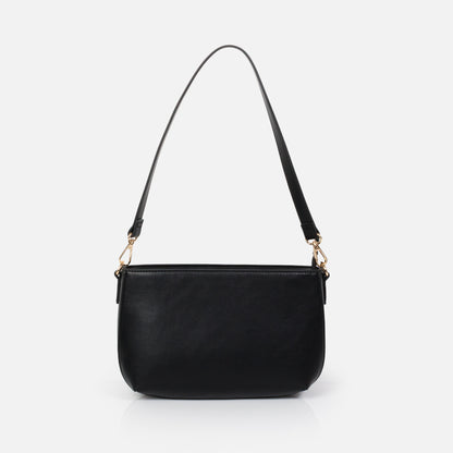 Black smooth PU handbag - BG253B032BK