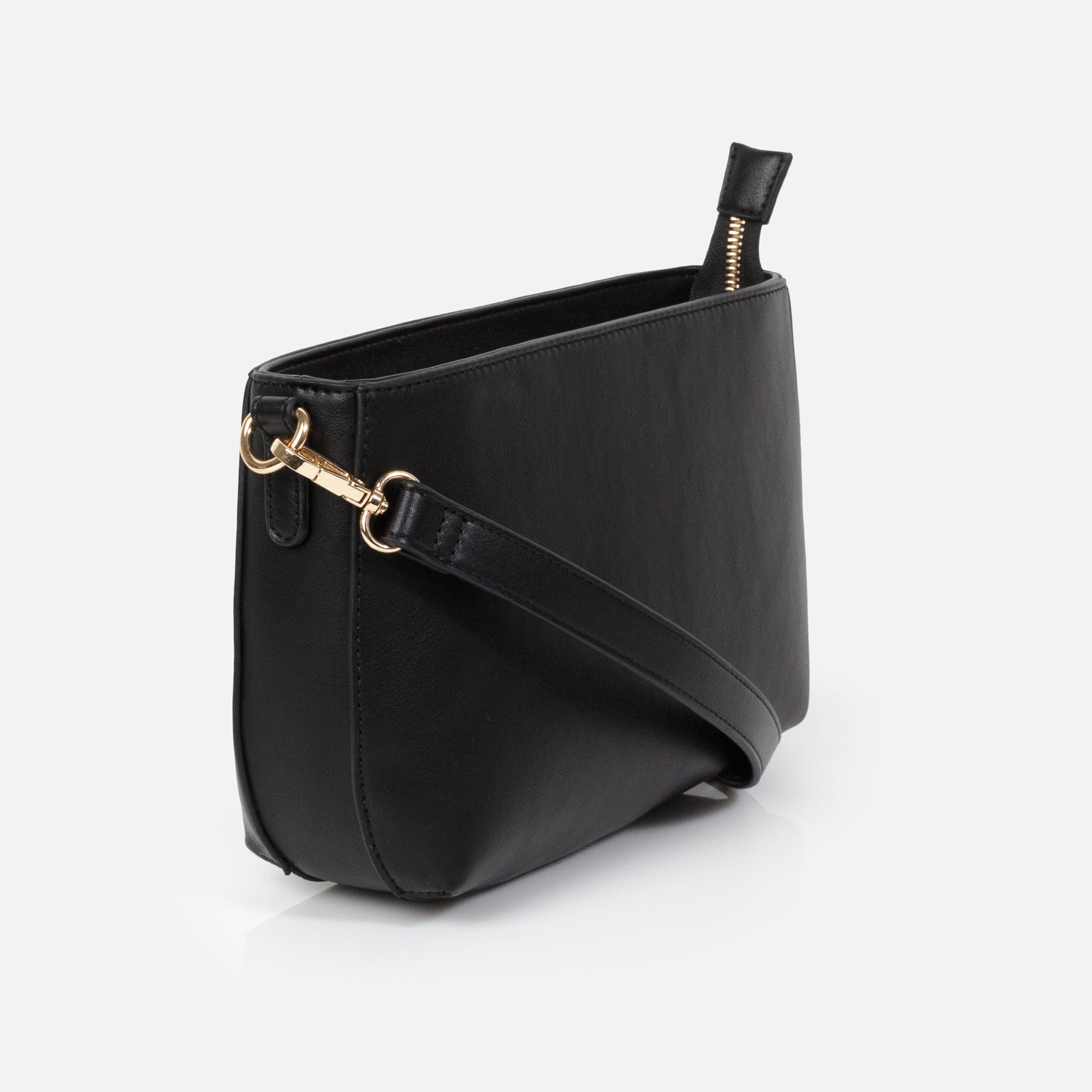 Black smooth PU handbag - BG253B032BK