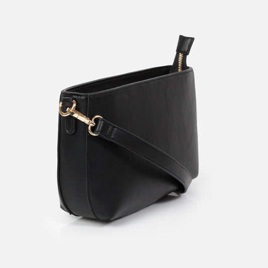 Black smooth PU handbag - BG253B032BK