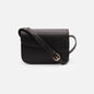 Black smooth PU crossbody handbag with asymmetrical flap - BG253B037BK