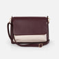BG253B038MM - Burgundy pebbled PU handbag with suede effect ivory pocket