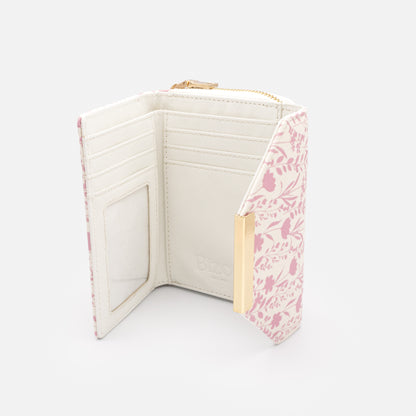 Portefeuille ivoire en PU Saffiano à imprimé floral rose - BG253W055MM