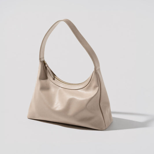 Beige Slouchy Shoulder Bag