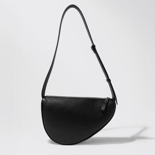 Black Asymmetric Crescent Shoulder Bag