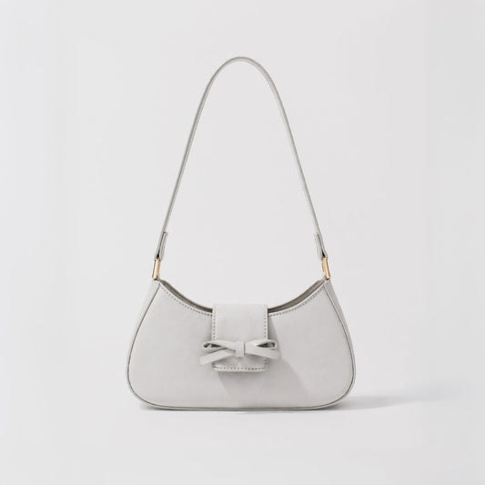 Grey Shoulder Bag with Bow Detail
