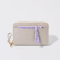 Beige Double Wallet with Removable Lilac Bow Pouch