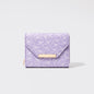 Lilac Bow Print Small Wallet with Gold Bar