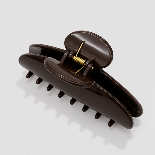 Dark Brown Glossy Claw Clip