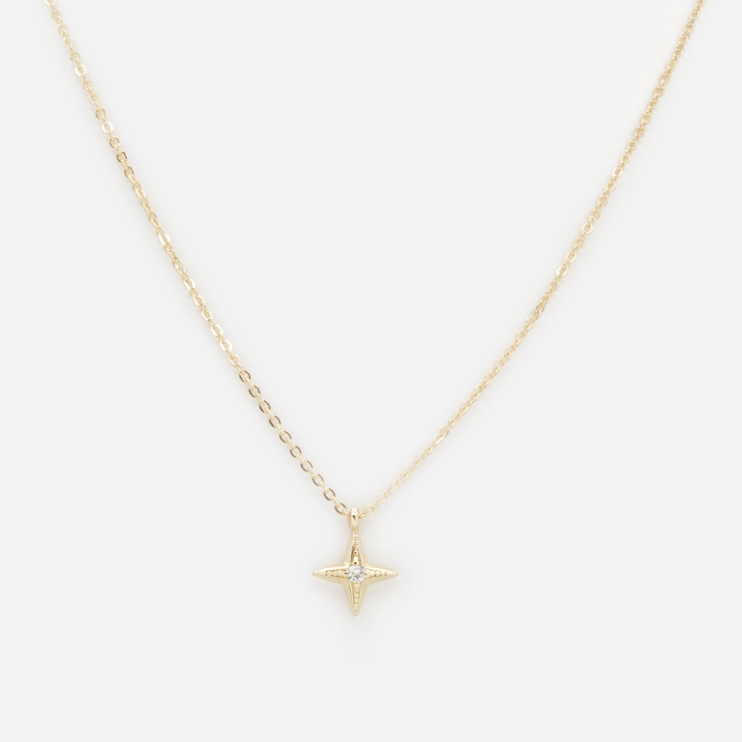 FS253N012GL - Collier doré breloque petite étoile avec zircon cubique