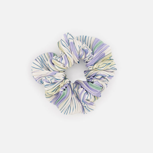 Purple & yellow lined scrunchie - HA251E080MM