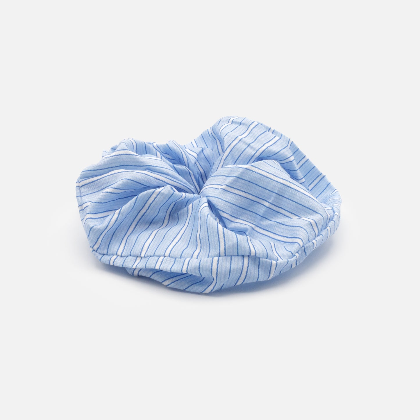 White & blue stripes large scrunchie - HA253E050BL