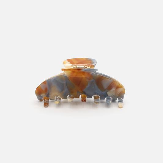 HA253W024MM - Light blue, caramel & ivory glossy plastic claw