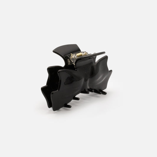 HA253W031BK - Black glossy plastic claw with bow shape