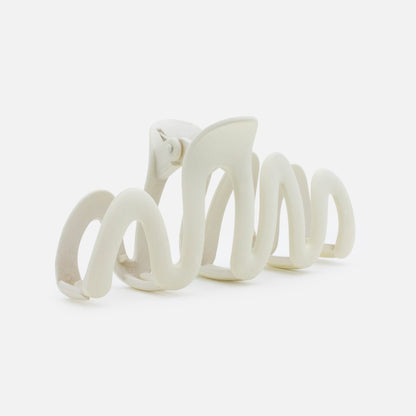 HA253W037BE - Pince blanche ondulée en plastique au fini mat
