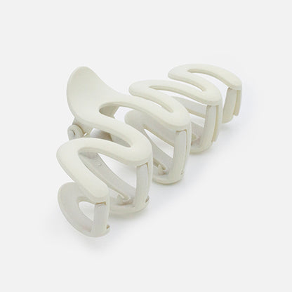 HA253W037BE - Pince blanche ondulée en plastique au fini mat