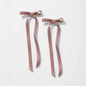 Duo of Long Dusty Pink Bow Hair Clips