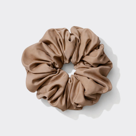 Big Beige Ruffled Scrunchie