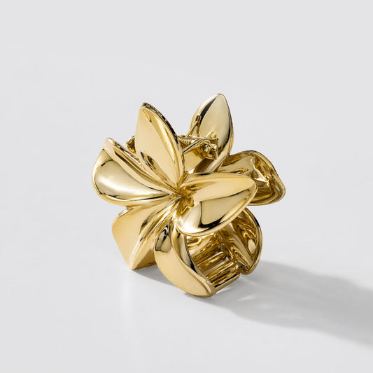 Golden Tropical Flower Shaped Claw Clip