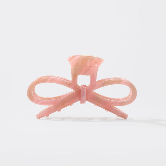 Pink Bow Shaped Claw Clip