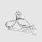 Silvered Metal Bow Shaped Claw Clip