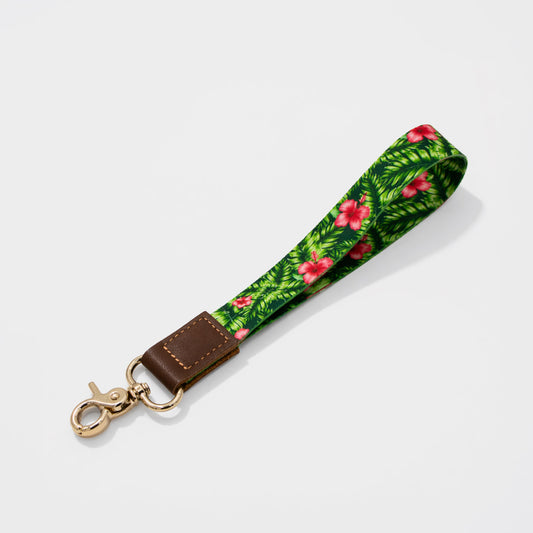Tropical Floral Wristlet Keychain