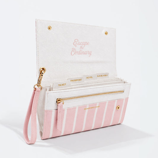 Seashell Print Travel Wallet with Wristlet
