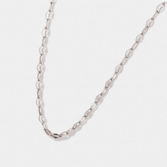 Mini silvered mesh golden chain in stainless steel - MN243N033SL