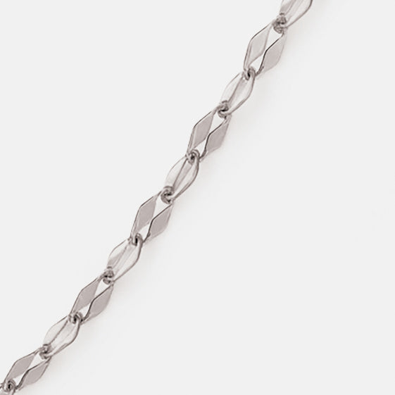 MN251B031SL - Mini bracelet argenté à mailles diamant en acier inoxydable - MN251B031SL