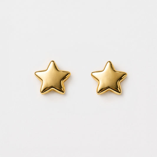 Mini golden stars earrings in stainless steel - MN253E001GL