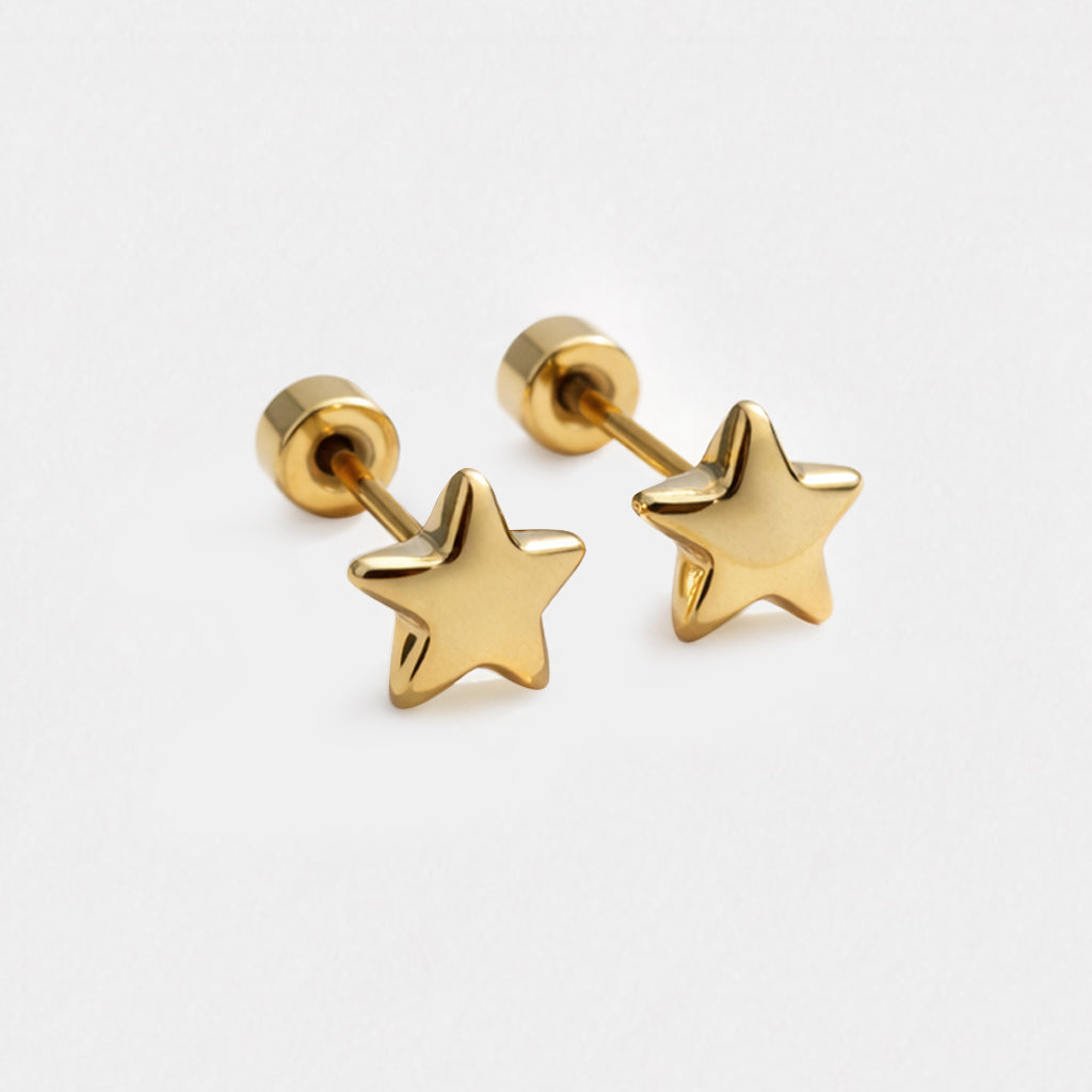 Mini boucles d'oreilles étoiles dorées en acier inoxydable - MN253E001GL
