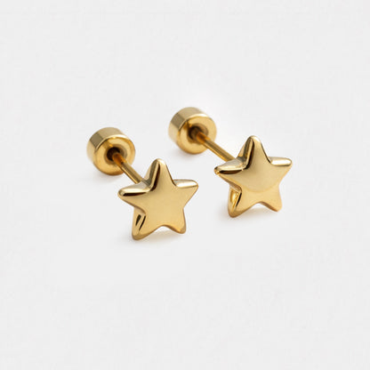 Mini boucles d'oreilles étoiles dorées en acier inoxydable - MN253E001GL