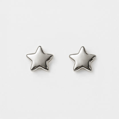 Mini silvered stars earrings in stainless steel - MN253E002SL