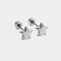 Mini silvered stars earrings in stainless steel - MN253E002SL