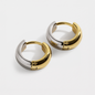Mini two-tone huggies in stainless steel - MN253E003MM