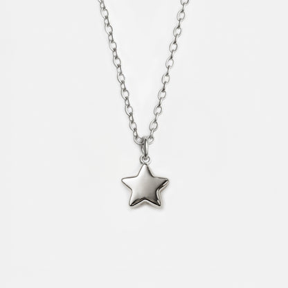 Mini collier étoile argentée en acier inoxydable - MN253N006SL